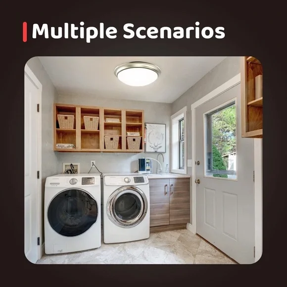 LED Ceiling Light Brushed Nickel Frosted Glass Shade Light Fixture for Bedroom - Picture 7 of 10